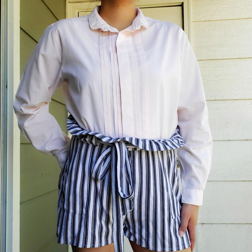 Vintage Sandra Ingrish | Pale Pink Pleated Shirt